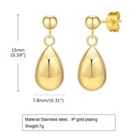 1 Pair Casual Classic Style Commute Solid Color 304 Stainless Steel Drop Earrings main image 3