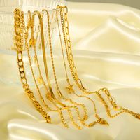 Modern Style British Style Solid Color 201 Stainless Steel Plating 18K Gold Plated Women's Anklet main image 1