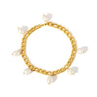 Modern Style British Style Solid Color 201 Stainless Steel Plating 18K Gold Plated Women's Anklet main image 2