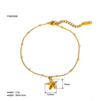 Modern Style British Style Solid Color 201 Stainless Steel Plating 18K Gold Plated Women's Anklet sku image 3