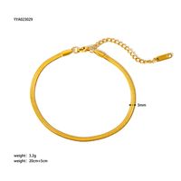 Modern Style British Style Solid Color 201 Stainless Steel Plating 18K Gold Plated Women's Anklet sku image 5