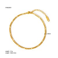 Modern Style British Style Solid Color 201 Stainless Steel Plating 18K Gold Plated Women's Anklet sku image 6