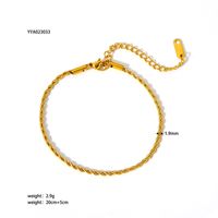 Modern Style British Style Solid Color 201 Stainless Steel Plating 18K Gold Plated Women's Anklet sku image 9