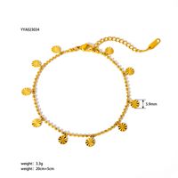 Modern Style British Style Solid Color 201 Stainless Steel Plating 18K Gold Plated Women's Anklet sku image 12