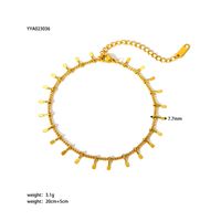 Modern Style British Style Solid Color 201 Stainless Steel Plating 18K Gold Plated Women's Anklet sku image 10