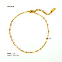 Modern Style British Style Solid Color 201 Stainless Steel Plating 18K Gold Plated Women's Anklet sku image 1