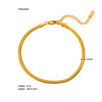 Modern Style British Style Solid Color 201 Stainless Steel Plating 18K Gold Plated Women's Anklet sku image 11