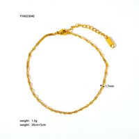 Modern Style British Style Solid Color 201 Stainless Steel Plating 18K Gold Plated Women's Anklet sku image 7