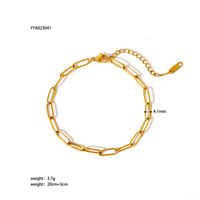 Modern Style British Style Solid Color 201 Stainless Steel Plating 18K Gold Plated Women's Anklet sku image 4