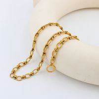 304 Stainless Steel 18K Gold Plated Simple Style Korean Style Plating Solid Color Bracelets Necklace main image 3
