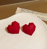 1 Pair Elegant Modern Style Heart Shape Stoving Varnish Alloy Ear Studs sku image 7