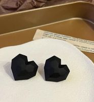 1 Pair Elegant Modern Style Heart Shape Stoving Varnish Alloy Ear Studs sku image 4