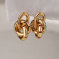 1 Pair Simple Style Solid Color Plating Copper 18k Gold Plated Drop Earrings main image 4