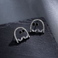 1 Pair Funny Simple Style Color Block Hollow Out Alloy Ear Studs main image 1