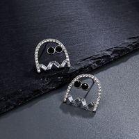 1 Pair Funny Simple Style Color Block Hollow Out Alloy Ear Studs main image 5