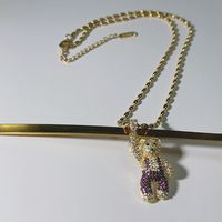 Acero Inoxidable Cobre Chapados en oro de 18k Estilo Simple Enchapado Embutido Llevar Circón Collar Colgante sku image 5