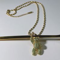 Acero Inoxidable Cobre Chapados en oro de 18k Estilo Simple Enchapado Embutido Llevar Circón Collar Colgante sku image 1