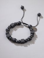 Simple Style Round Stone Gem Beaded Knitting Unisex Bracelets main image 1