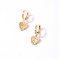 1 Pair Casual Vintage Style Shiny Heart Shape Bow Knot Plating Inlay 304 Stainless Steel Copper Zircon Drop Earrings main image 2