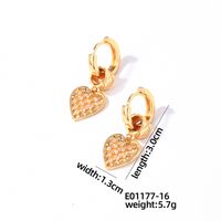 1 Pair Casual Vintage Style Shiny Heart Shape Bow Knot Plating Inlay 304 Stainless Steel Copper Zircon Drop Earrings sku image 4