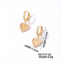 1 Pair Casual Vintage Style Shiny Heart Shape Bow Knot Plating Inlay 304 Stainless Steel Copper Zircon Drop Earrings sku image 3