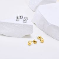 1 Pair Simple Style Water Droplets Plating 304 Stainless Steel Gold Plated Ear Studs main image 1
