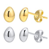 1 Pair Simple Style Water Droplets Plating 304 Stainless Steel Gold Plated Ear Studs main image 6