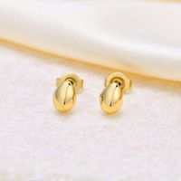 1 Pair Simple Style Water Droplets Plating 304 Stainless Steel Gold Plated Ear Studs main image 5