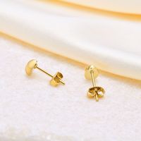 1 Pair Simple Style Water Droplets Plating 304 Stainless Steel Gold Plated Ear Studs main image 4
