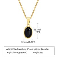 Stainless Steel Retro Simple Style Plating Inlay Oval Agate Necklace Pendant main image 3