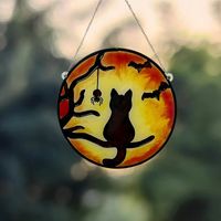 Halloween Cat Spider Bat Arylic Party Hanging Ornaments sku image 1
