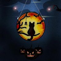 Halloween Katze Spinne Schläger Aryl Gruppe Hängende Ornamente main image 5