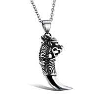 Décontractée Rétro Dents Loup Acier Au Titane Placage Unisexe Pendentif Collier Pendentif sku image 2