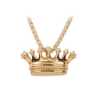 Casual Simple Style Crown Titanium Steel Plating Women's Pendant Necklace main image 2