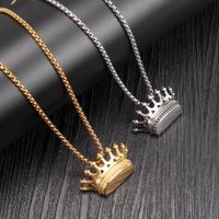 Casual Simple Style Crown Titanium Steel Plating Women's Pendant Necklace main image 1