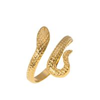 304 Stainless Steel 18K Gold Plated Cool Style Irregular Snake Open Rings main image 3