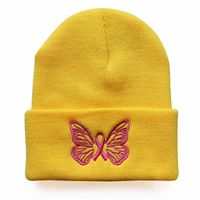 Women's Simple Style Butterfly Embroidery Crimping Wool Cap sku image 5