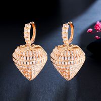 1 Pair Glam Geometric Water Droplets Plating Inlay Copper Zircon Rose Gold Plated Rhodium Plated Drop Earrings main image 5