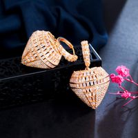 1 Pair Glam Geometric Water Droplets Plating Inlay Copper Zircon Rose Gold Plated Rhodium Plated Drop Earrings main image 1