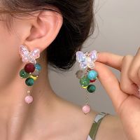 1 Pair Simple Style Butterfly Beaded Drop Earrings main image 5