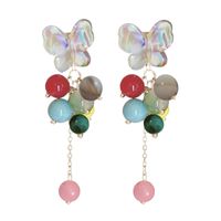 1 Paire Style Simple Papillon Perlé Boucles D'oreilles main image 2