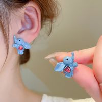 1 Pair Simple Style Rabbit Inlay Alloy Crystal Ear Studs main image 1