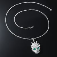 Hip-hop Crown Leopard Stainless Steel Alloy Inlay Rhinestones Unisex Pendant Necklace main image 5