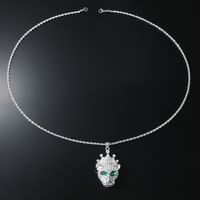 Hip-hop Crown Leopard Stainless Steel Alloy Inlay Rhinestones Unisex Pendant Necklace main image 4