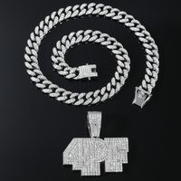 Hip-hop Letter Alloy Inlay Rhinestones Men's Pendant Necklace main image 3