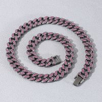 Hip-hop Solid Color Rhinestones Alloy Wholesale Bracelets Necklace main image 1