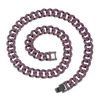 Hip-hop Solid Color Rhinestones Alloy Wholesale Bracelets Necklace sku image 2