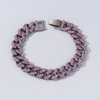 Hip-hop Vintage Style Geometric Alloy Plating Chain Rhinestones Men's Bracelets main image 2