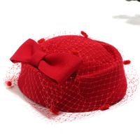 Women's Simple Style Solid Color Flowers Eaveless Fedora Hat sku image 1