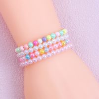 Casual Simple Style Round Beaded Arylic Resin Girl's Bracelets main image 4